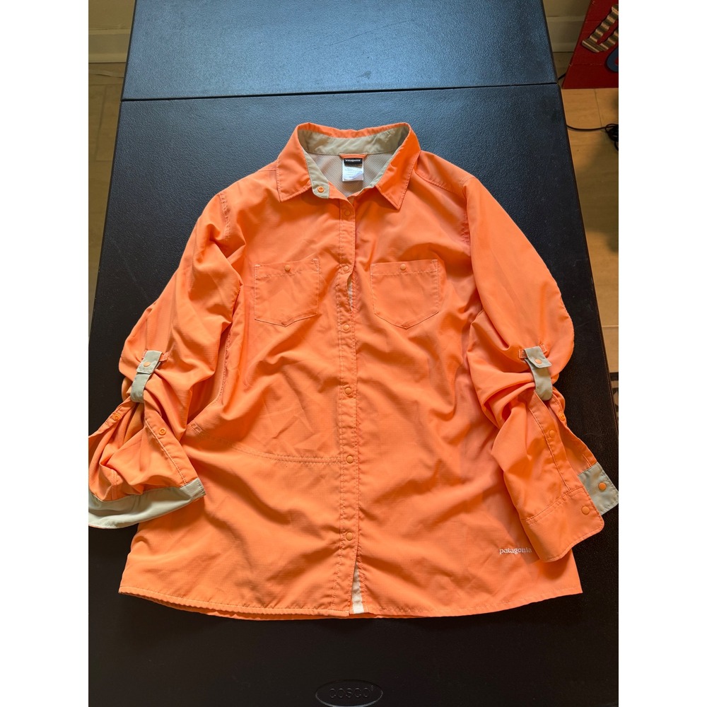 Patagonia Womens Sol Patrol II Fishing Shirt Orange Ripstop XL 54260SP15